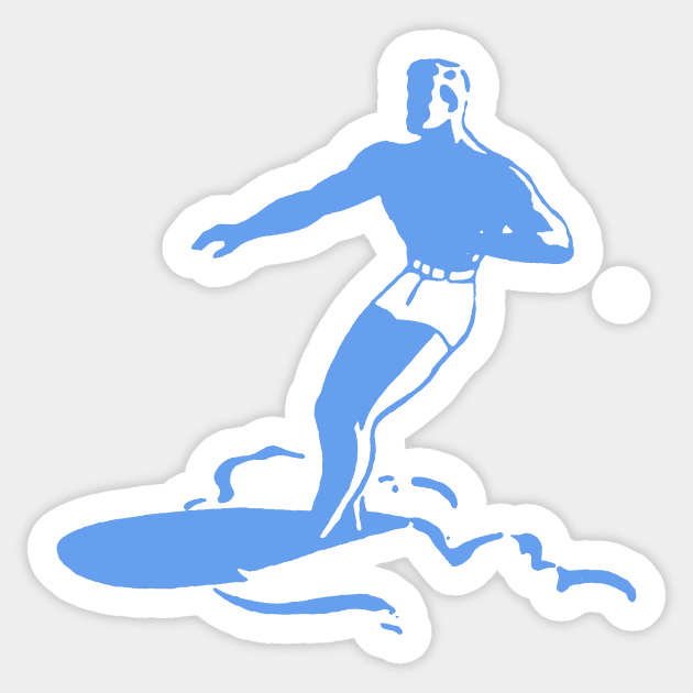 Retro Surfer Dude (Solid Graphic Version) Sticker by vokoban